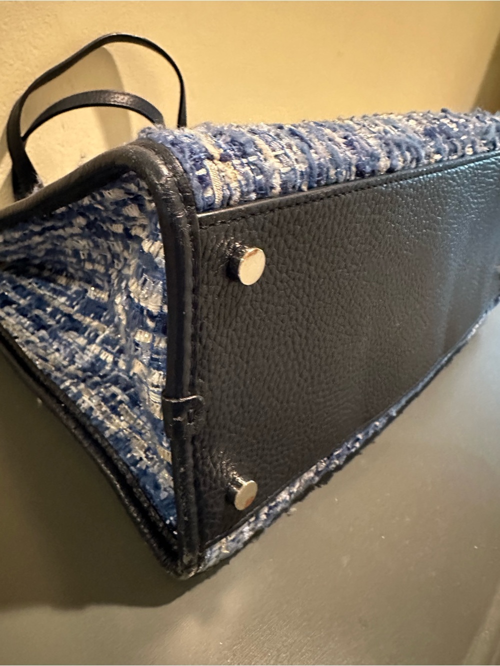 kate spade Rowe navy and white tweed tote with tassel - Picture 7 of 10